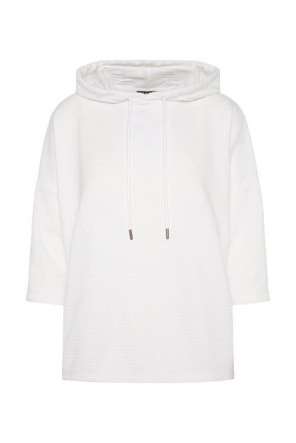 Strukturiertes Kapuzensweatshirt cotton white