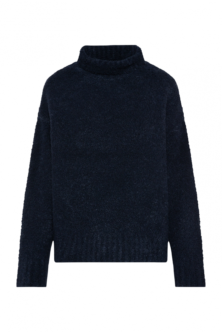 Bouclé-Pullover mit Stehkragen