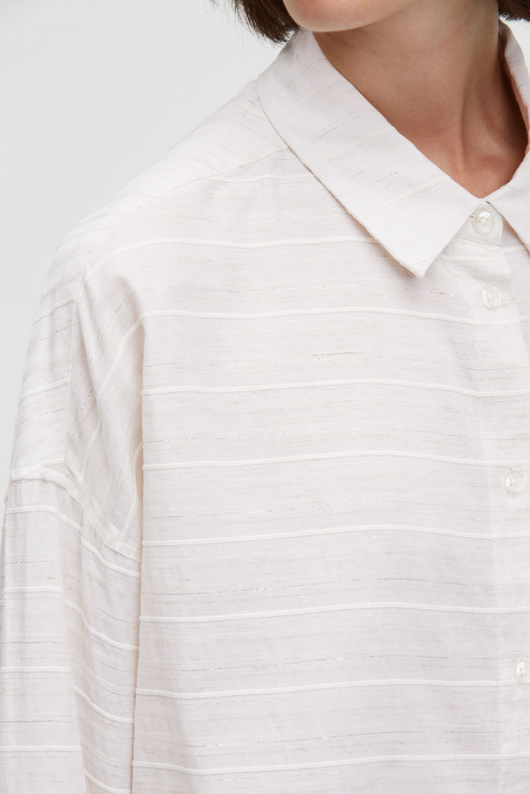 Boxy-Bluse BER:RY mit Web- und Lurexstreifen