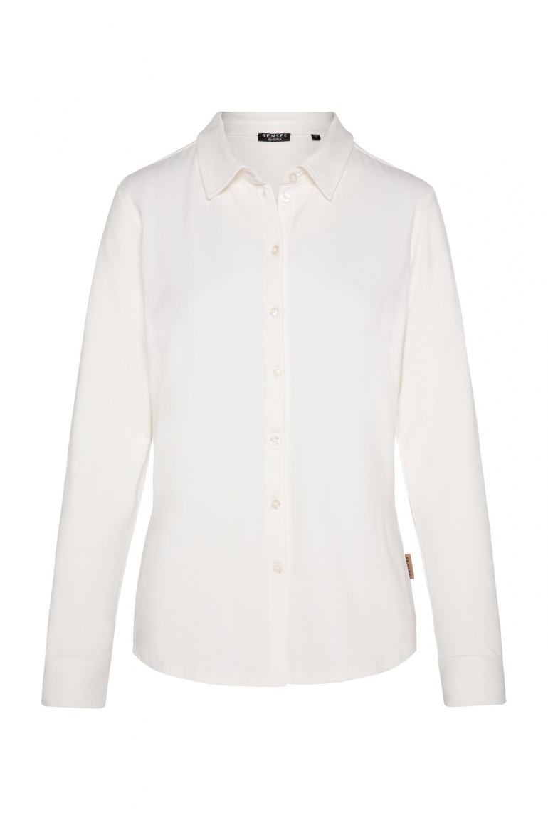 Jersey-Bluse mit Knopfleiste