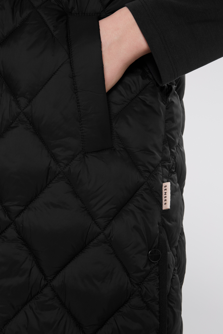 Lange Weste mit Rautensteppung