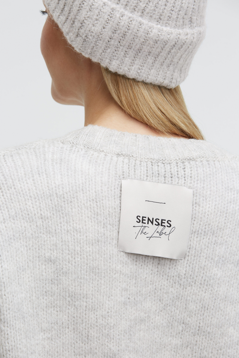 Melierter Oversized Cardigan KO:FU mit V-Ausschnitt