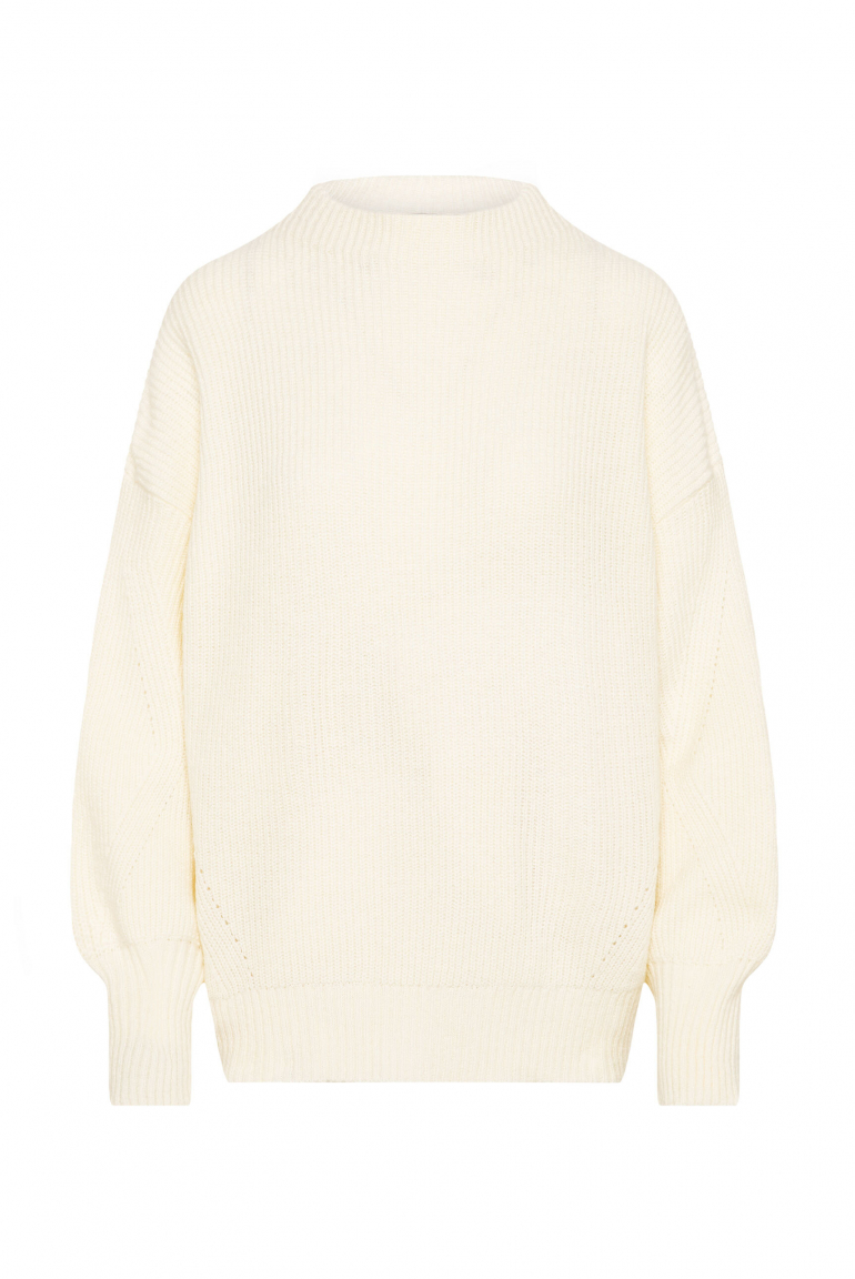Pullover KAR:MA mit Rippstrickmuster und Ballonärmeln