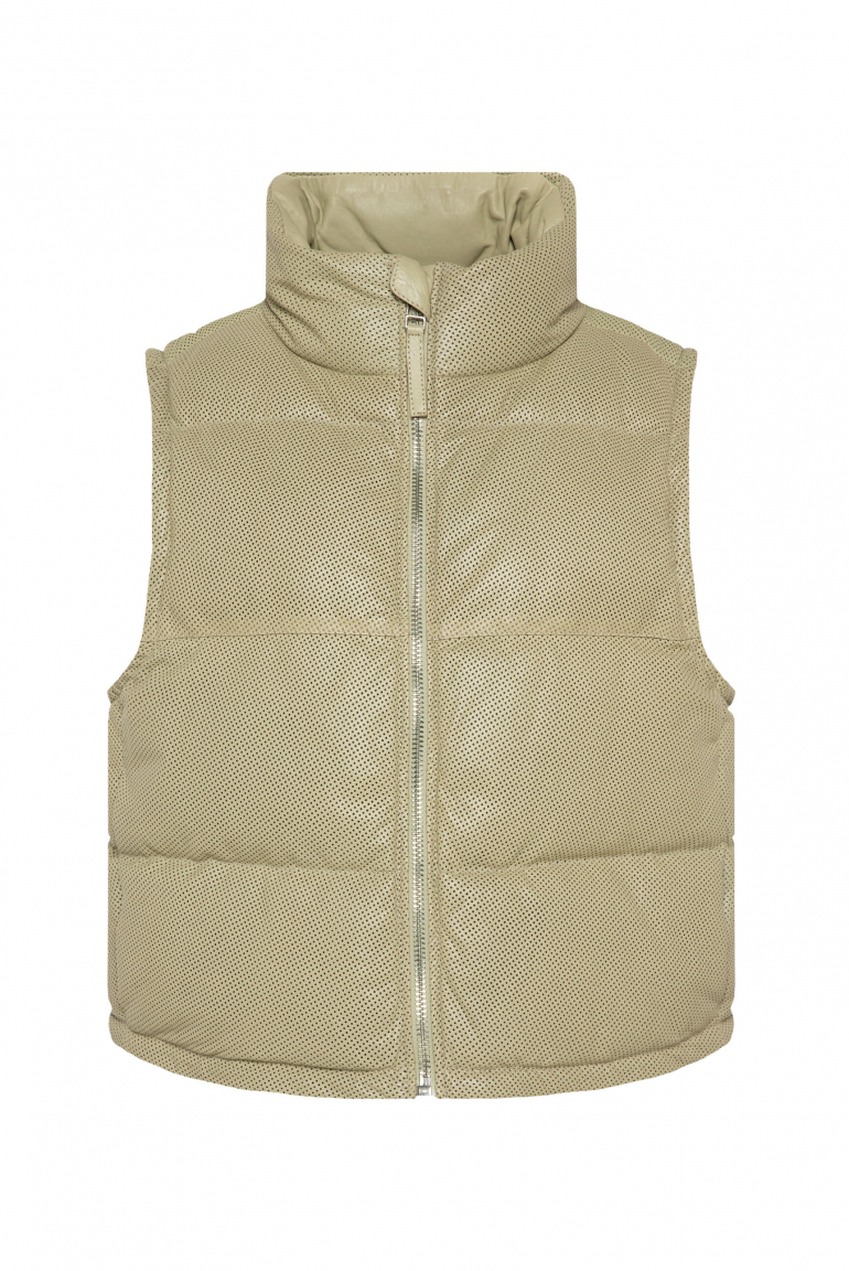 Steppweste OTTA:WA aus perforiertem Leder