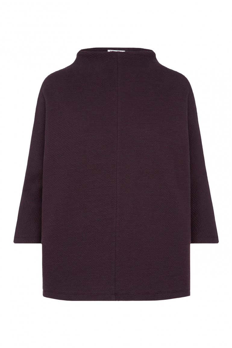 Strukturiertes Shirt mit Stehkragen