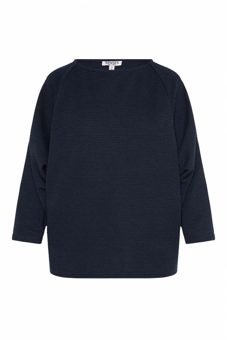 Sweatshirt SPA:CE mit verkürzten Raglanärmeln und Strukturstreifen