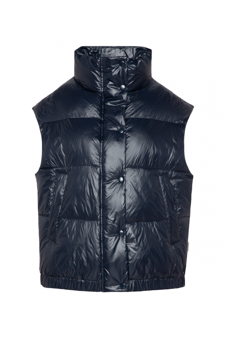 Glänzende Steppweste Oversized