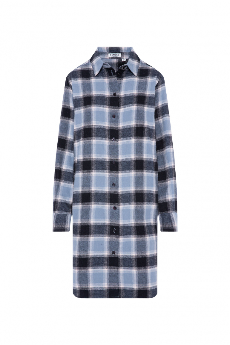 Kariertes Hemdblusenkleid aus Flanell