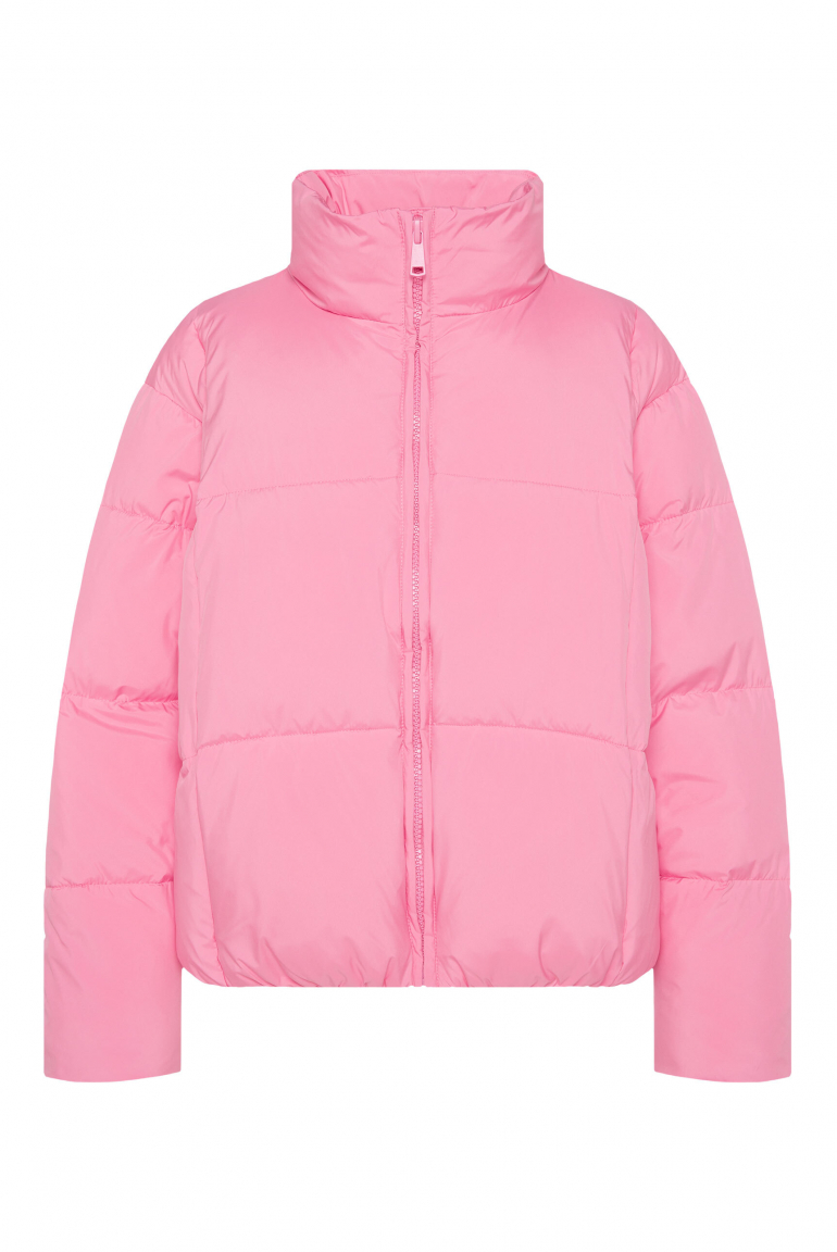 Kurze Steppjacke ON:ION mit Stehkragen rose pink