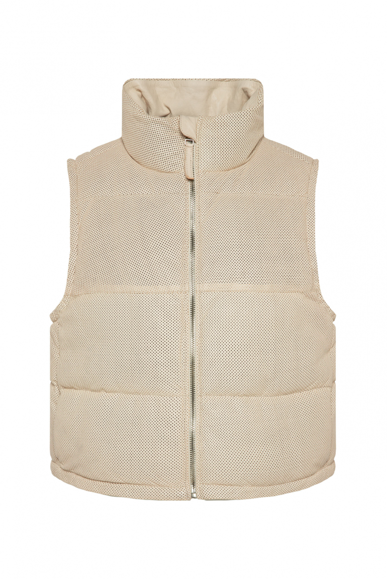 Steppweste OTTA:WA aus perforiertem Leder