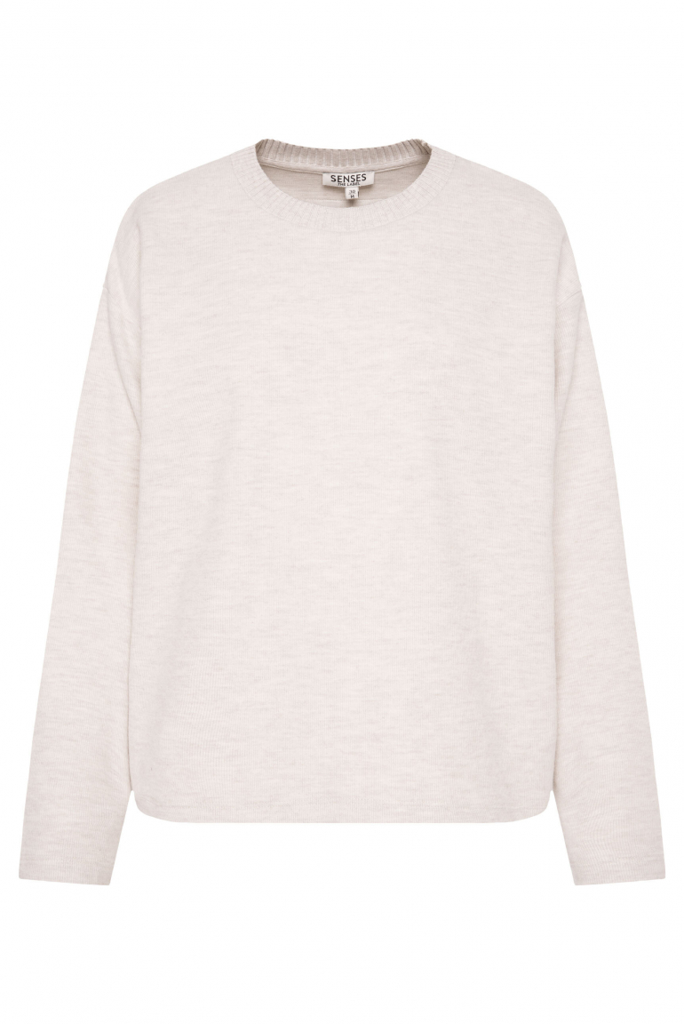 Sweatshirt SI:NA aus Jersey-Rippstrick buttercream melange