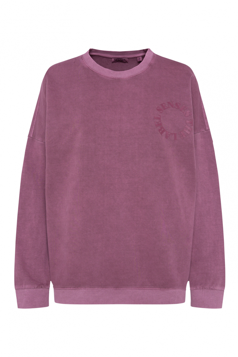 Sweatshirt SMIL:LA mit Vintage-Waschung und Backprint
