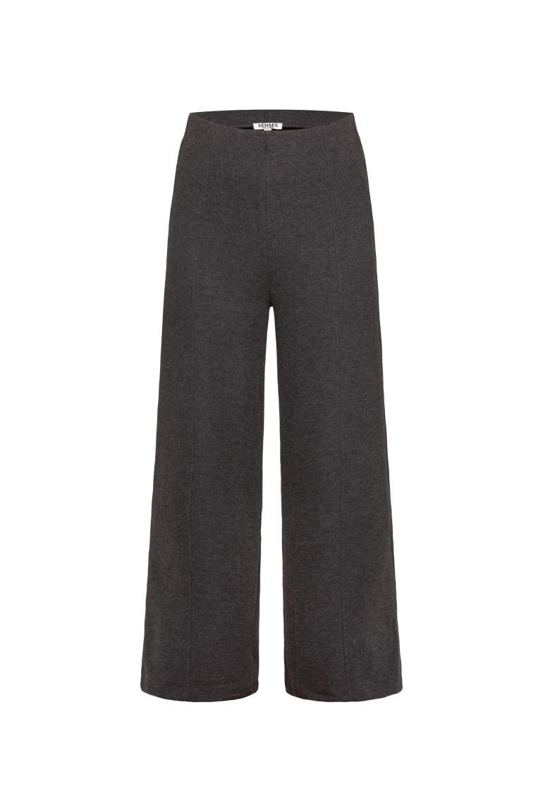 Wide Leg Pants POLA:RIS aus Jersey-Rippstrick anthra melange