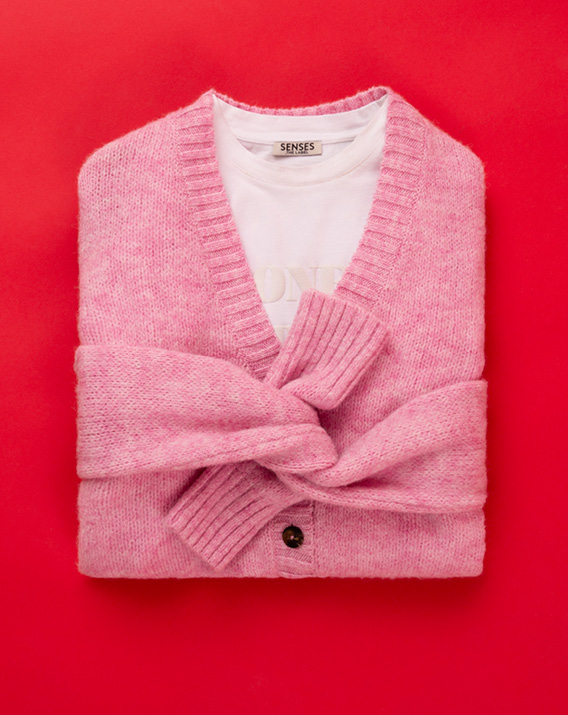 Pinker Stricksweater
